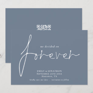 Moderner QR-Code für Forever Dusty Blue Save The Date