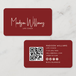 Moderner QR-Code für minimale Lebensdauer   Cherry Visitenkarte