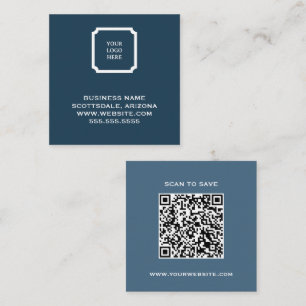 Moderner QR-Code für Navy Quadratische Visitenkarte