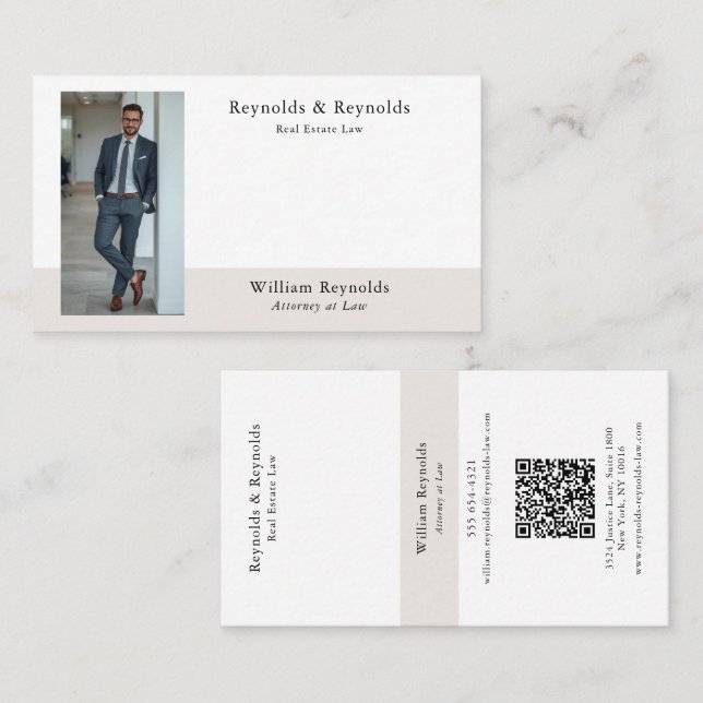 Moderner QR-Code für professionelle Anwälte auf Vi Visitenkarte (Vorne/Hinten)