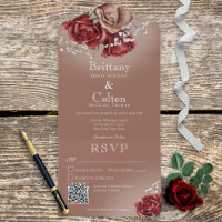 Moderner QR-Code für Rote und Braun-Rose