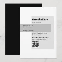 Moderner QR-Code für Schwarzweiß-Hochzeiten