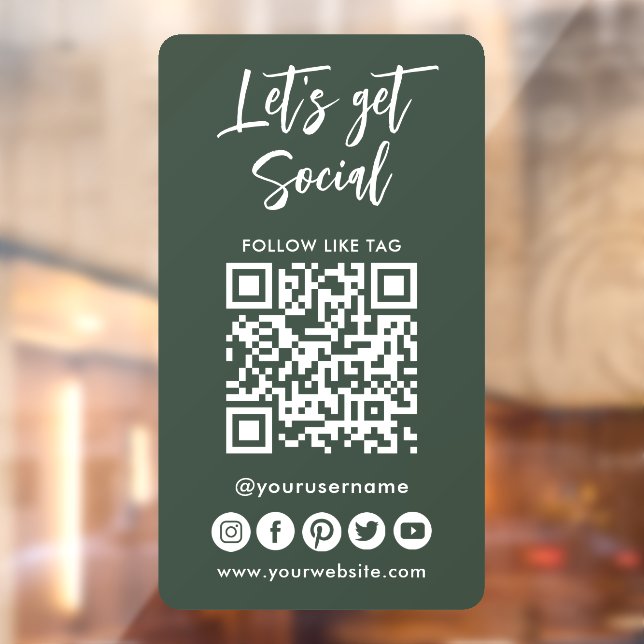 Moderner QR-Code für Social Media in Verbindung mi Fensteraufkleber (Blatt 2)