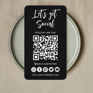 Moderner QR-Code für Social Media in Verbindung mi Visitenkarte