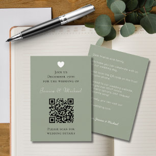 Moderner QR-Code in einer Einladung zur Hochzeit