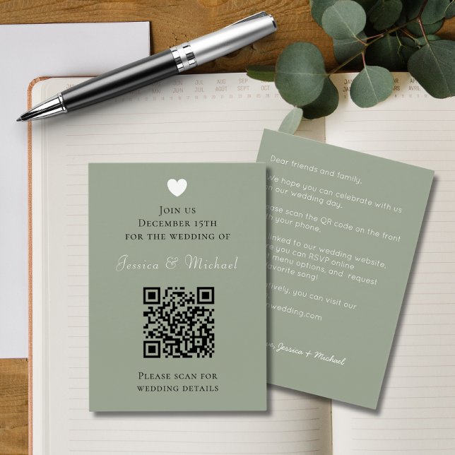 Moderner QR-Code in einer Einladung zur Hochzeit (Von Creator hochgeladen)