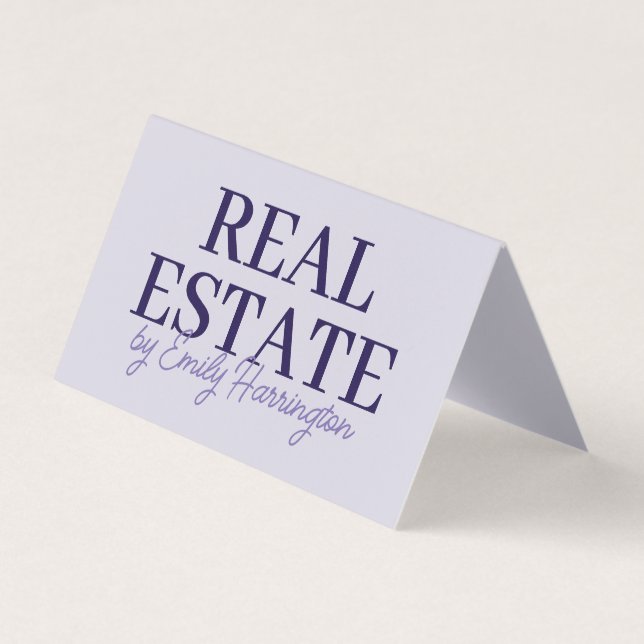 Moderner QR-Code Lila Immobilienmakler Visitenkarten (Vorderseite)