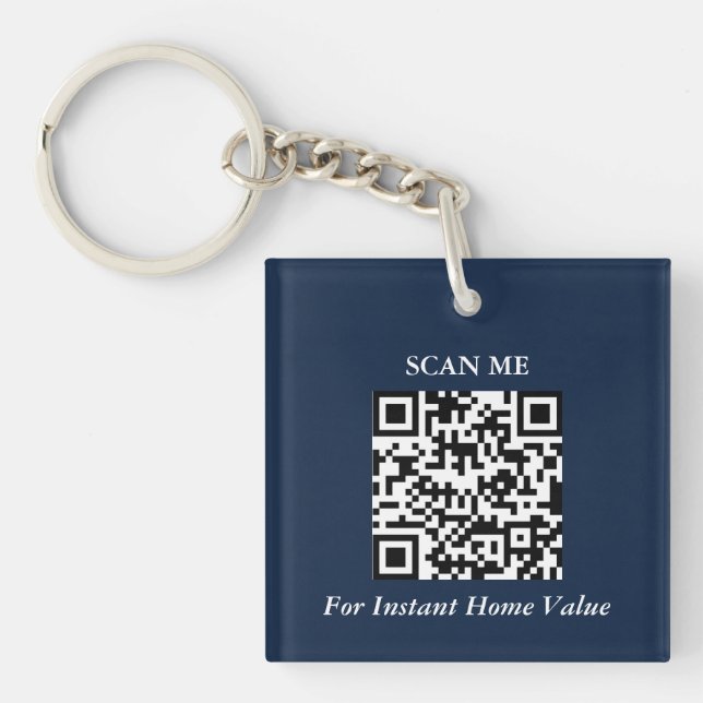 Moderner QR-Code-Makler-Schlüsselanhänger Schlüsselanhänger (Vorderseite)
