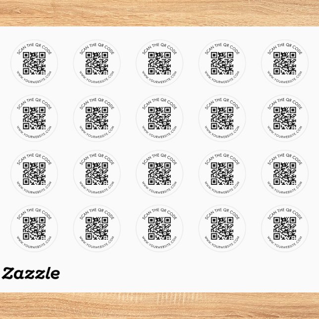Moderner QR-Code mit benutzerdefiniertem Textlabel Runder Aufkleber (Von Creator hochgeladen)