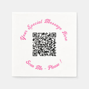 Moderner QR Code Napkins mit Ihrem Sondertext Serviette