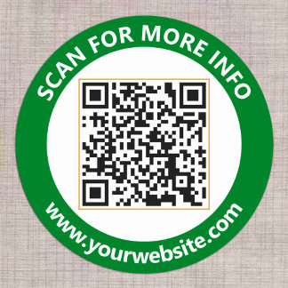 Moderner QR-Code personalisierter Text Forest Gree Runder Aufkleber