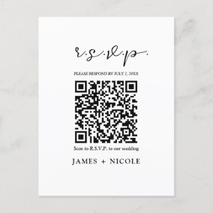 Moderner QR-Code scannbarer Hochzeits-R.S.V.P.-Ant Postkarte