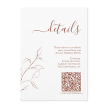 Moderner QR Code Terracotta Wedding Details