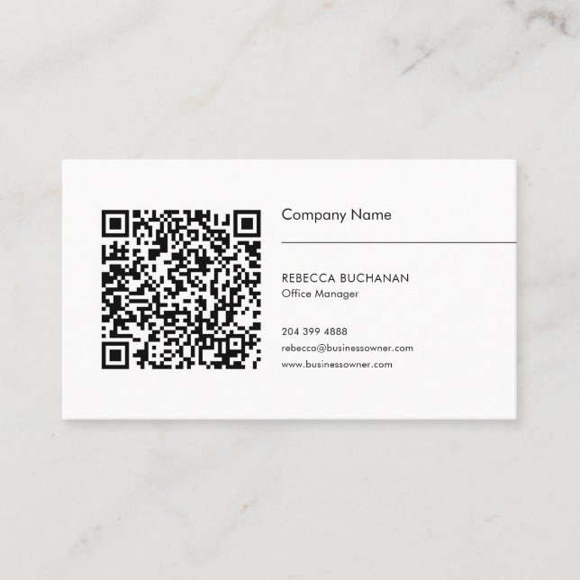 Moderner QR-Code und Firmenlogo Visitenkarte (Vorderseite)