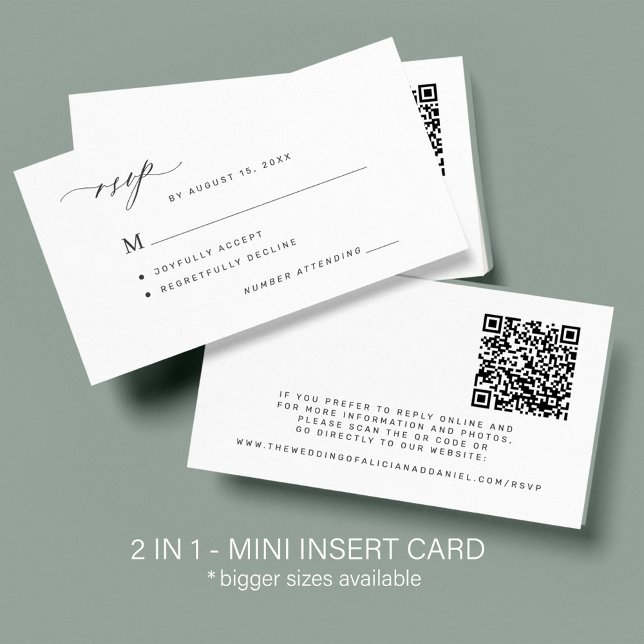 Moderner QR-Code und klassische Hochzeitsreaktion  Begleitkarte (Von Creator hochgeladen)