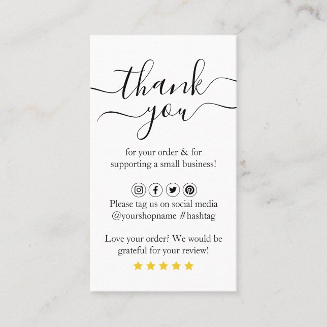 Moderner QR-Code Vielen Dank für die Bestellung vo Visitenkarte (Vorderseite)