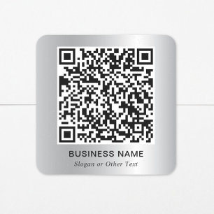 Moderner QR-Code Werbe-Silber Quadratischer Aufkleber