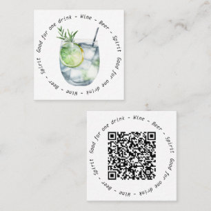 Moderner QR Gin Tonic Business Event Drink Gutsche Quadratische Visitenkarte
