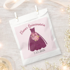 Moderner Quinceañera Glitzer Gown Geschenktütchen