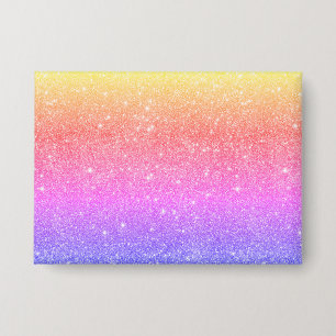 Moderner Rainbow Glitzer Glam Button