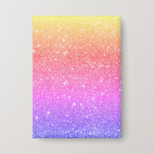 Moderner Rainbow Glitzer Glam Button
