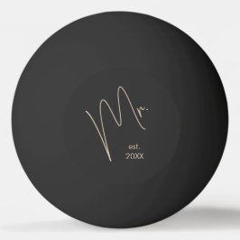 Moderner Raum | Beige + Schwarzes Skript Tischtennisball