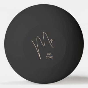 Moderner Raum   Beige + Schwarzes Skript Tischtennisball