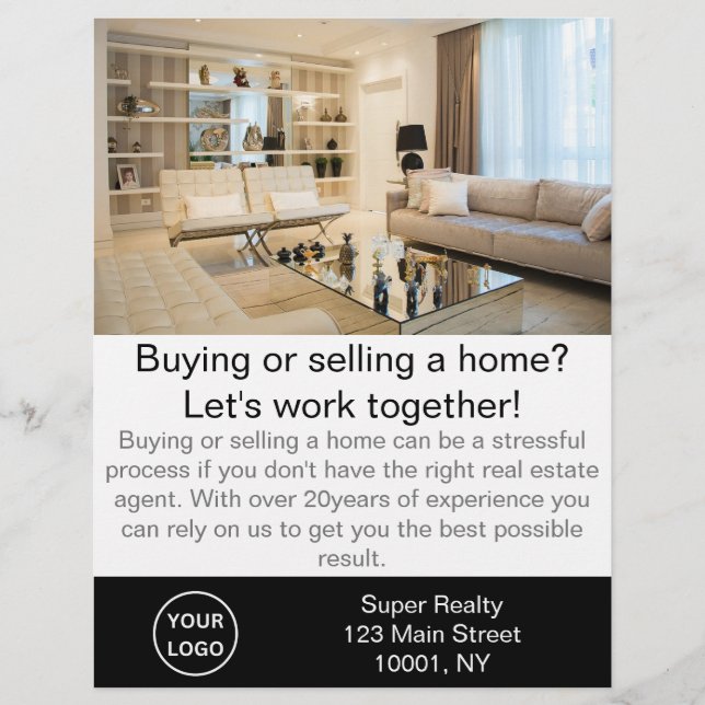 Moderner Real Anwesen Agent individuell anpassbar Flyer (Vorne)