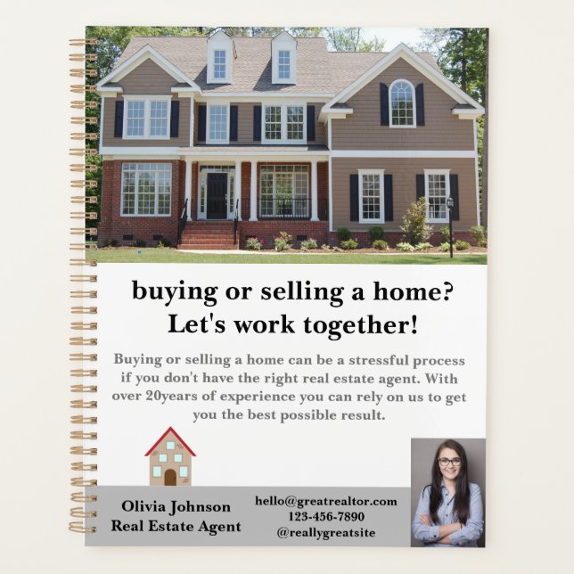 Moderner Real Anwesen Agent Individueller Planer (Vorderseite)