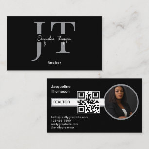 Moderner Realtor Real Anwesen Agent Foto QR Code Visitenkarte