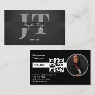 Moderner Realtor Real Anwesen Agent Foto QR Code Visitenkarte