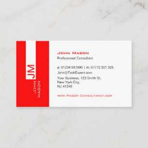 Moderner Red and White Consultant - Visitenkarte