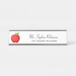 Moderner Red Apple Custom Teacher Schreibtischnamensplakette