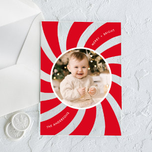 Moderner Red Peppermint Swirl Holiday Acryleinladungen