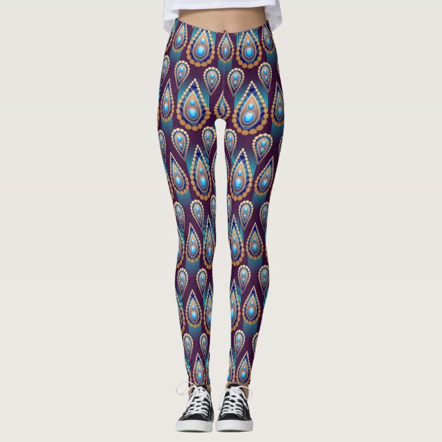 moderner Regen fällt Leggings (Vorderseite)