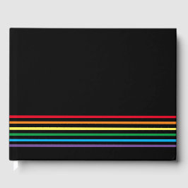 Moderner Regenbogen auf Schwarz Gästebuch