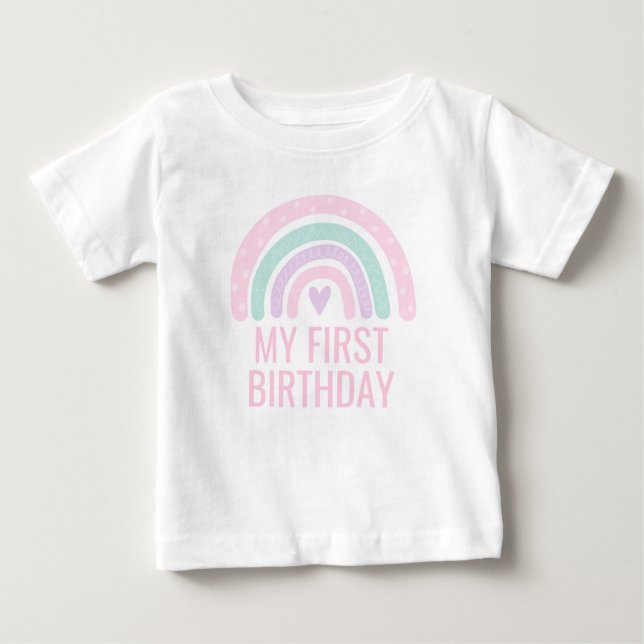 Moderner Regenbogen Baby T-shirt (Vorderseite)