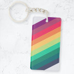 Moderner Regenbogen | Farbiger LGBT-Gay Pride Schlüsselanhänger<br><div class="desc">Ein wunderschönes Regenbogendesign mit kühnen diagonal gestreiften Farbtönen lila,  rosa,  orange,  gelb,  grün und blau,  inspiriert durch Hoffnung und Liebe. Das perfekte Symbol,  um das Bewusstsein für LGBT richtig zu schärfen und Gay Pride zu feiern,  oder für jeden,  der dieses niedliche,  gedämpfte Regenbogendesign Liebe!</div>