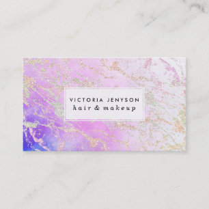 Moderner Regenbogen-Glittermarmor auf Nebelfleck Visitenkarte