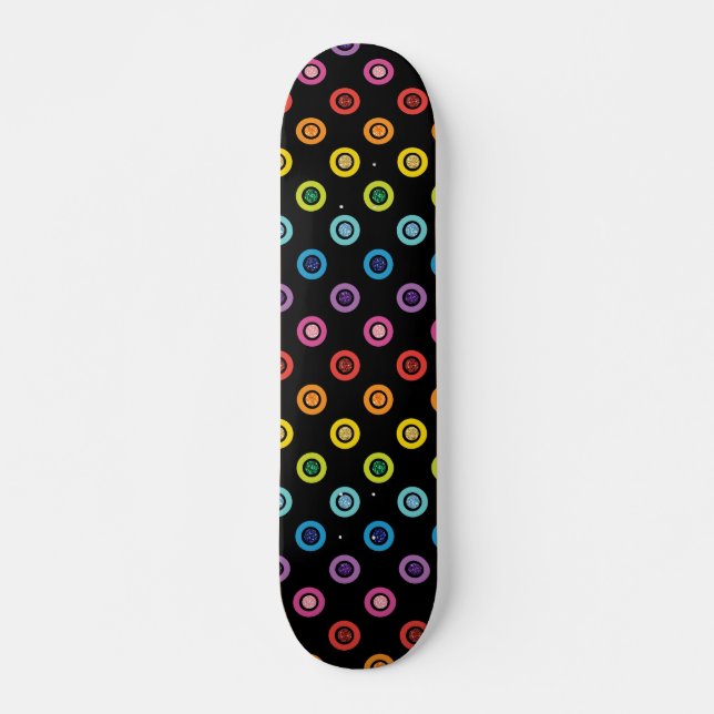 Moderner Regenbogen-Glitzer-Dot-Shimmer-Muster Skateboard (Vorne)