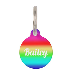 Moderner Regenbogen-klassische personalisierte Haustiermarke