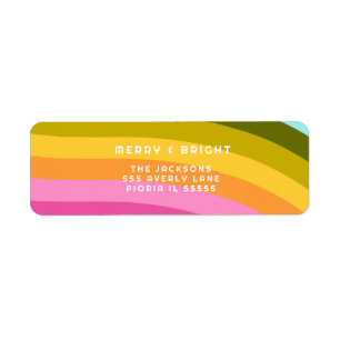 Moderner Regenbogen Merry und Bright Vertikal