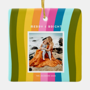 Moderner Regenbogen Merry und Bright Vertikal Keramikornament