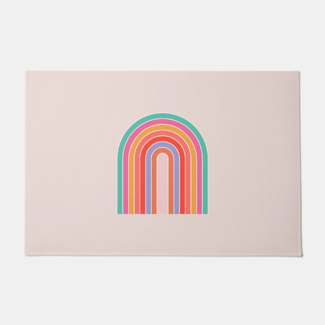 Moderner Regenbogen Mitte des Jahrhunderts Fußmatte (Vorderseite)
