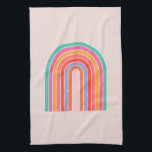 Moderner Regenbogen Mitte des Jahrhunderts Geschirrtuch<br><div class="desc">Abstrakt Retro Regenbogen - farbiger Regenbogen.</div>
