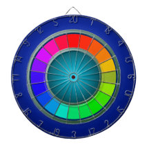 Moderner Regenbogenblauer Dartboard-Minimalismus