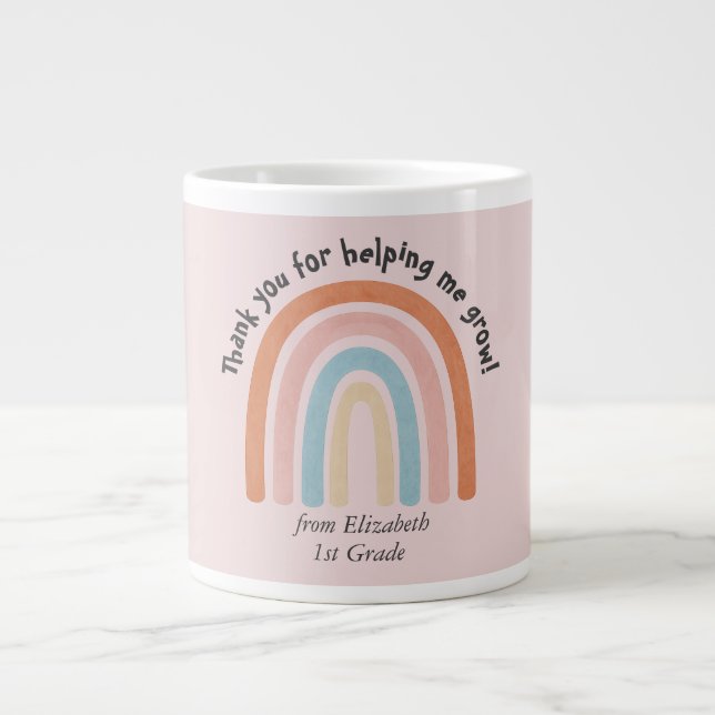 Moderner Regenbogenlehrer Danke für Ihre Tasse (Vorderseite)