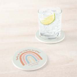 Moderner Regenbogenlehrer Danke Getränkeuntersetzer