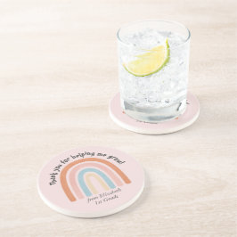 Moderner Regenbogenlehrer Danke Getränkeuntersetzer