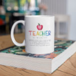 Moderner Regenbogenlehrer Danke Kaffeetasse<br><div class="desc">Du bist mein Held, Lehrer. Perfektes Geschenk für Ihren Lieblings-Schullehrer für Weihnachten, Zurück zur Schule, Jahresende oder Lehrer-Wertungstag. Personalisieren Sie mit Ihrer eigenen Definition, um ein einzigartiges, lustiges und nachdenkliches Geschenk zu schaffen. Sagen Sie dem Lehrer Ihres Kindes, wie viel er oder sie für Sie und Ihr Kind bedeutet hat....</div>